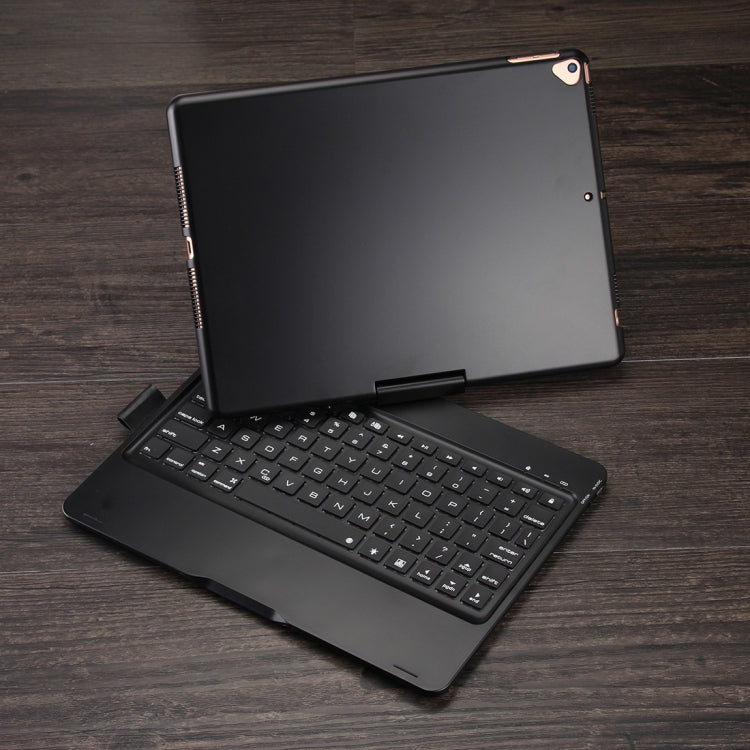 F102AS For iPad 10.2 inch Colorful Backlit Rotatable Bluetooth Keyboard Leather Tablet Case with Pen Slot Function