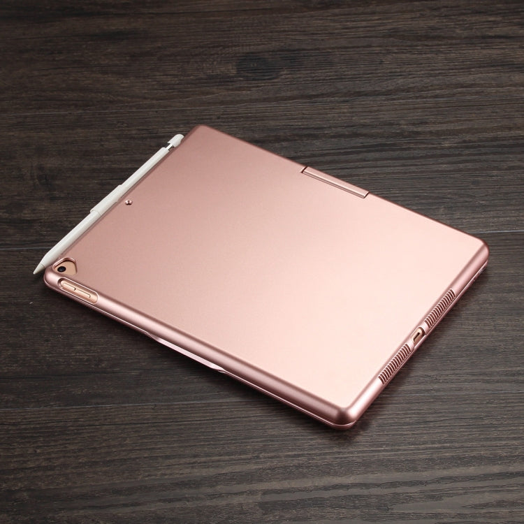 F102AS For iPad 10.2 inch Colorful Backlit Rotatable Bluetooth Keyboard Leather Tablet Case with Pen Slot Function