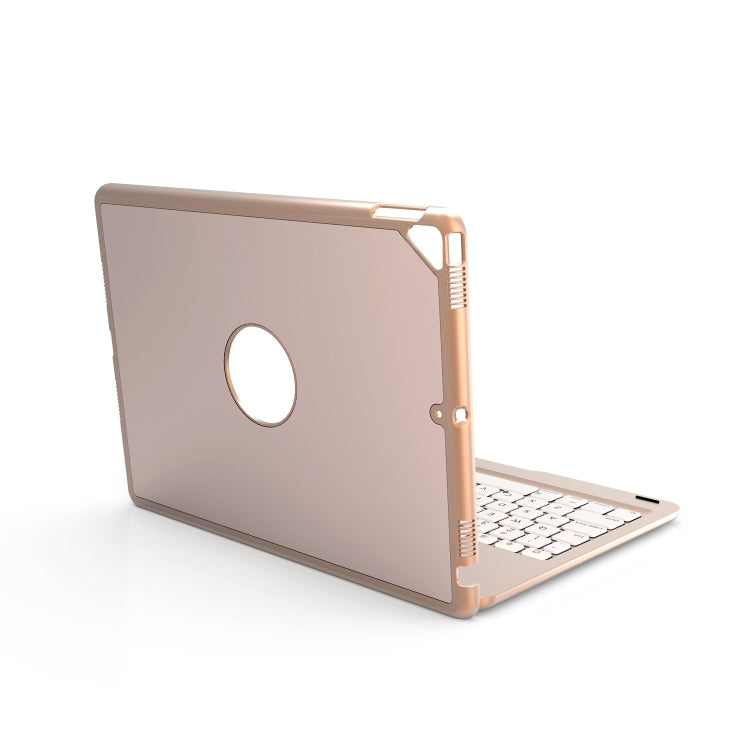 F102S For iPad 10.2 inch Aluminum Alloy Colorful Backlit Bluetooth Keyboard + Tablet Case