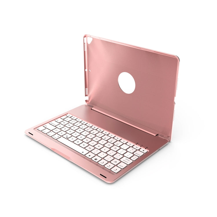 F102S For iPad 10.2 inch Aluminum Alloy Colorful Backlit Bluetooth Keyboard + Tablet Case