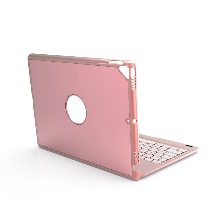 F102S For iPad 10.2 inch Aluminum Alloy Colorful Backlit Bluetooth Keyboard + Tablet Case