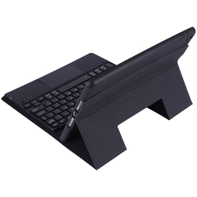 K102B-A For iPad 10.2 inch (2019) Detachable Touch Bluetooth Keyboard + Leather Tablet Case with Pen Slot & Stand Function