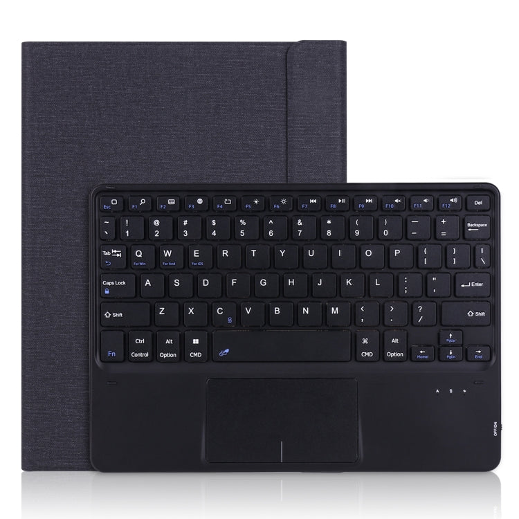 K102B-A For iPad 10.2 inch (2019) Detachable Touch Bluetooth Keyboard + Leather Tablet Case with Pen Slot & Stand Function