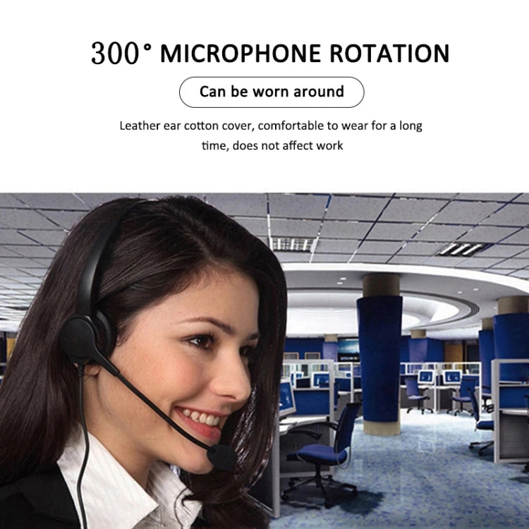 101U USB Interface Telephone Traffic Single-wire Wire-controlled Headset with 300-degree Rotatable Microphone