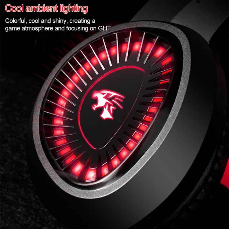 HAMTOD V1000 Dual-3.5mm Plug Interface Gaming Headphone Headset with Mic & LED Light, Cable Length: 2.1m