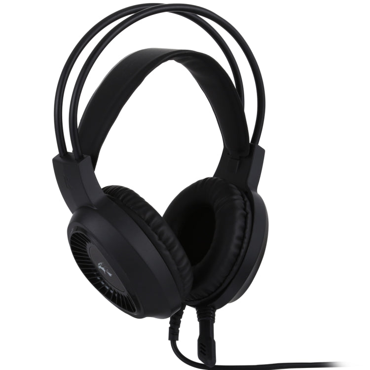HAMTOD V1000 Dual-3.5mm Plug Interface Gaming Headphone Headset with Mic & RGB LED Light, Cable Length: 2.1m(Black)