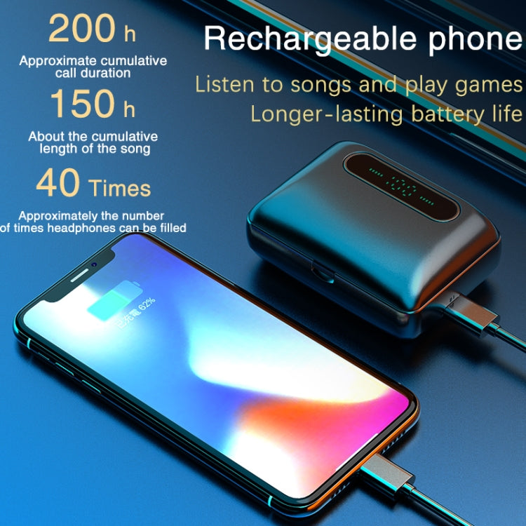 H60 LED Digital Display Stereo Bluetooth 5.0 Earphone with Charging Box