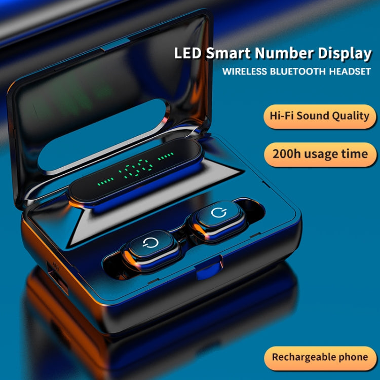 H60 LED Digital Display Stereo Bluetooth 5.0 Earphone with Charging Box
