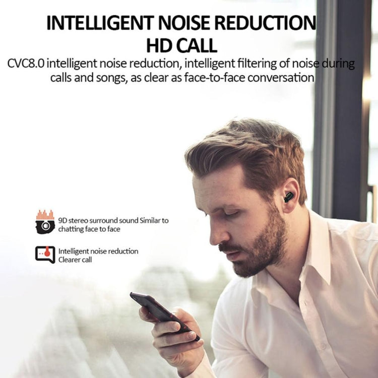 T10 TWS Bluetooth 5.0 Touch Wireless Bluetooth Earphone with Magnetic Attraction Charging Box & LED Display, Support Siri & HD Call