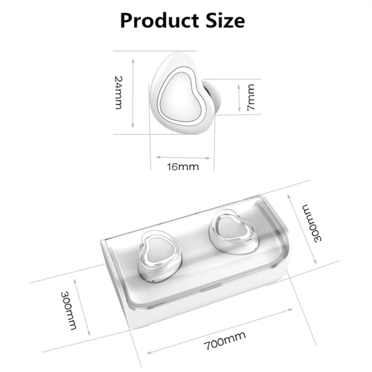 TWS-7 Plus Bluetooth 5.0 TWS Mini Binaural Invisible Wireless Sports Bluetooth Earphone with Charging Box