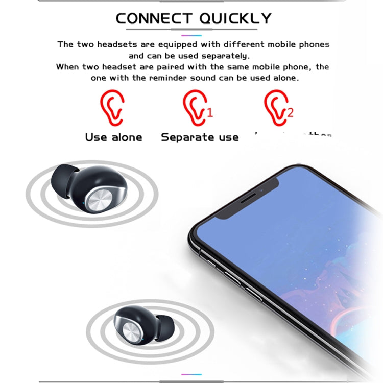 TWS-A8 Bluetooth 5.0 Mini True Wireless Stereo Sports Bluetooth Earphone with Charging Box
