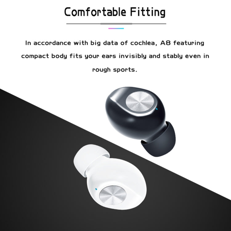 TWS-A8 Bluetooth 5.0 Mini True Wireless Stereo Sports Bluetooth Earphone with Charging Box
