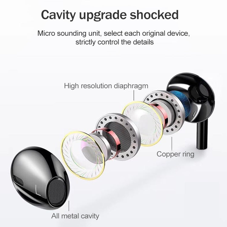 3.5mm Plug In-Ear Wired Stereo Metal Earphone with Mic