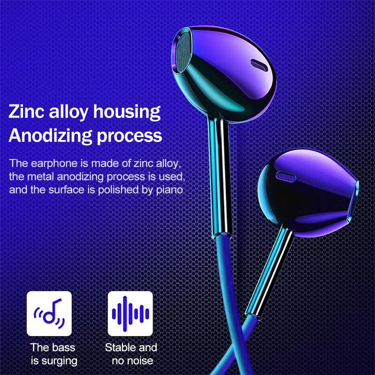3.5mm Plug In-Ear Wired Stereo Metal Earphone with Mic