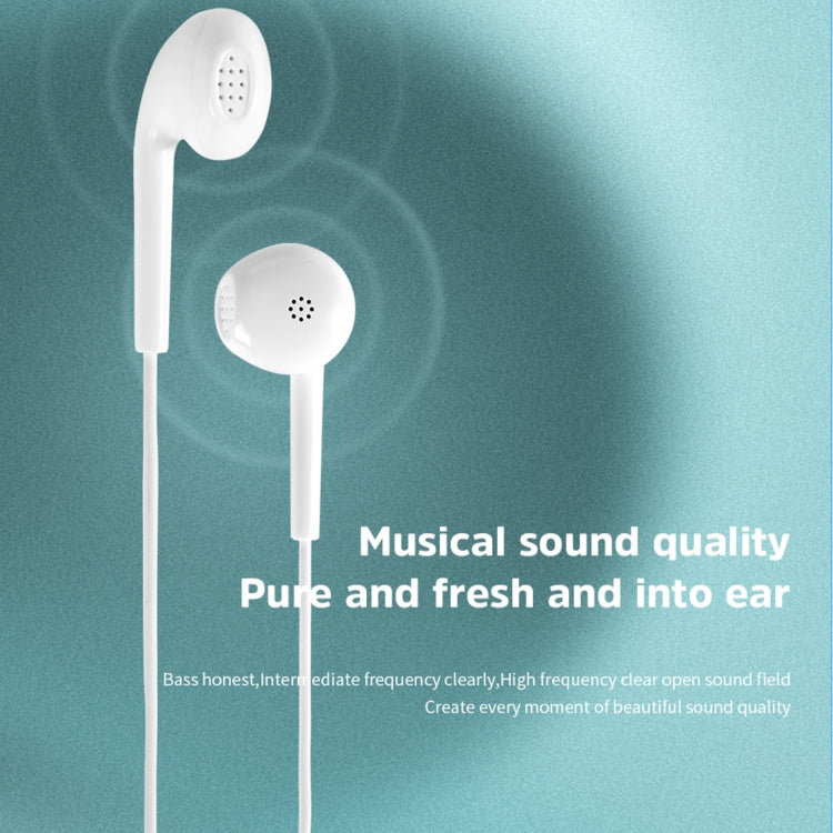 KIVEE KV-MT37 3.5mm Jack Wire-controlled Wired Music Earphone, Supports Calls, Cable Length: 1.2m (White)