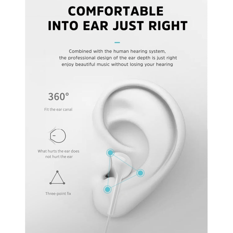 KIVEE KV-MT37 3.5mm Jack Wire-controlled Wired Music Earphone, Supports Calls, Cable Length: 1.2m (White)