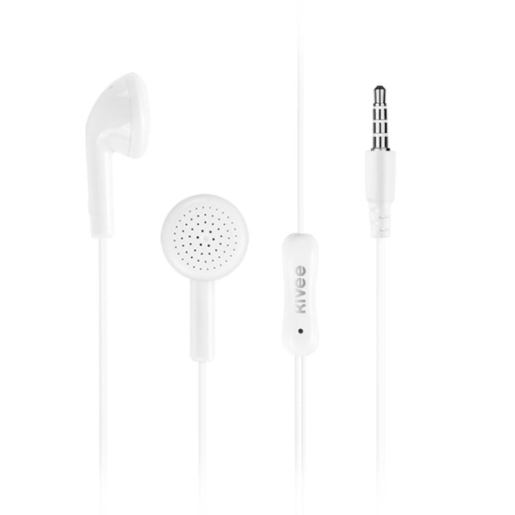 KIVEE KV-MT39 3.5mm Jack Wire-controlled Wired Music Earphone, Supports Calls, Cable Length: 1.2m (White)