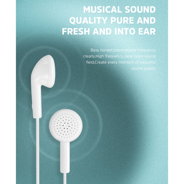 KIVEE KV-MT39 3.5mm Jack Wire-controlled Wired Music Earphone, Supports Calls, Cable Length: 1.2m (White)