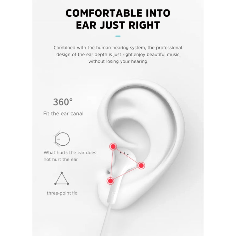 KIVEE KV-MT39 3.5mm Jack Wire-controlled Wired Music Earphone, Supports Calls, Cable Length: 1.2m (White)