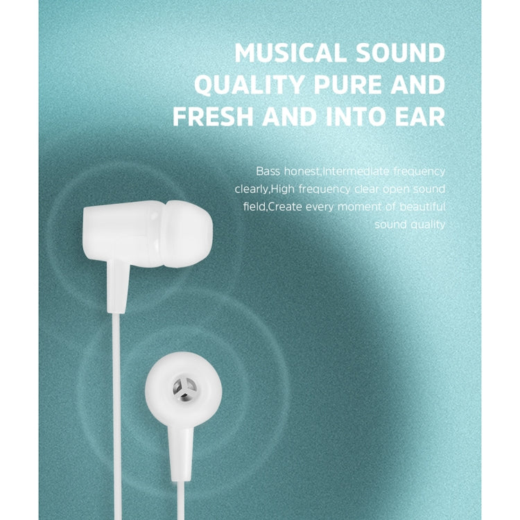 KIVEE KV-MT50 3.5mm Jack Wire-controlled Wired Music Earphone, Supports Calls, Cable Length: 1.2m (White)