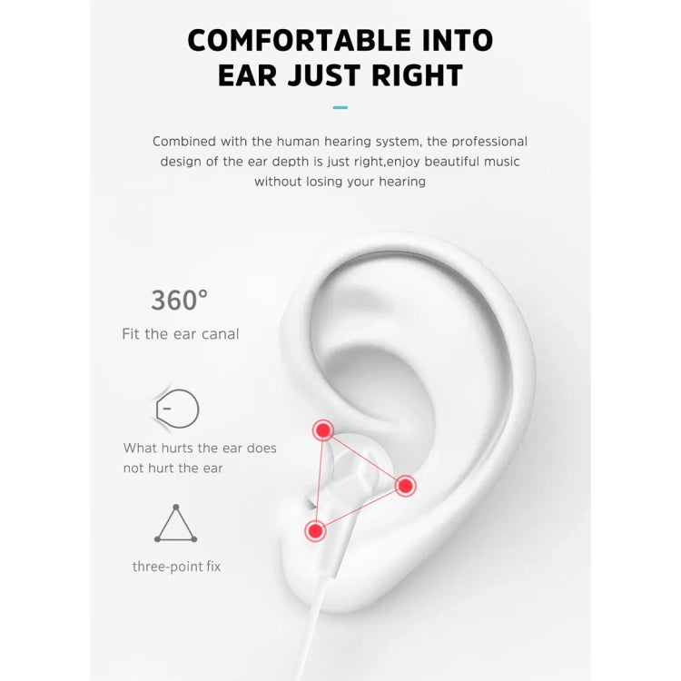 KIVEE KV-MT50 3.5mm Jack Wire-controlled Wired Music Earphone, Supports Calls, Cable Length: 1.2m (White)