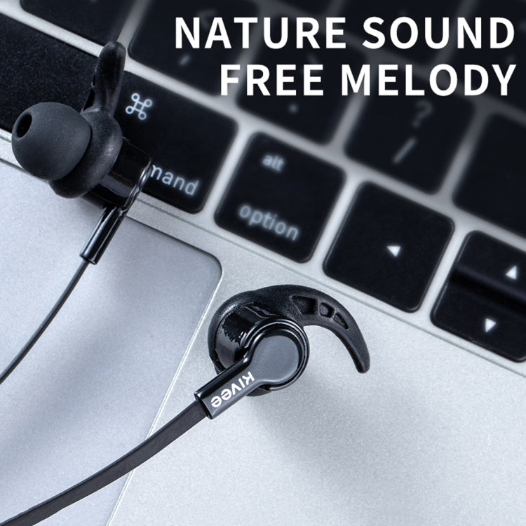 KIVEE KV-TW33 Bluetooth 5.0 Neck Hanging Bluetooth Earphone, Support Call & TF Card (Black)
