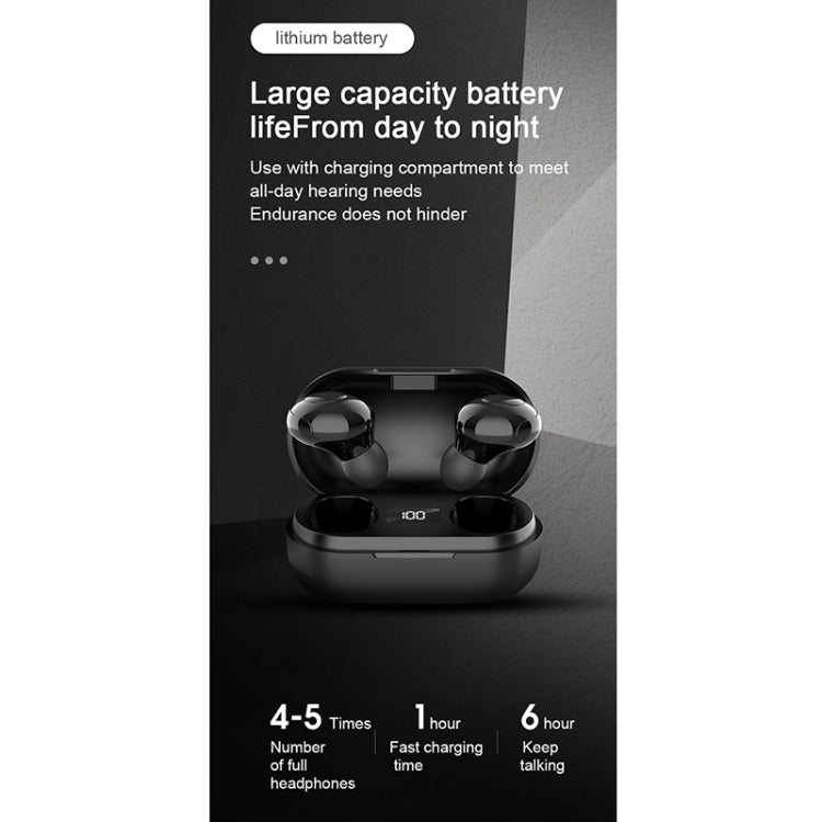 T8 TWS Intelligent Noise Cancelling IPX6 Waterproof Bluetooth Earphone with Magnetic Charging Box & Digital Display, Support Automatic Pairing & HD Call & Voice Assistant