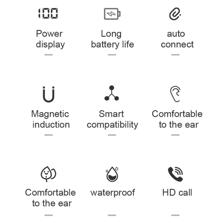 T8 TWS Intelligent Noise Cancelling IPX6 Waterproof Bluetooth Earphone with Magnetic Charging Box & Digital Display, Support Automatic Pairing & HD Call & Voice Assistant