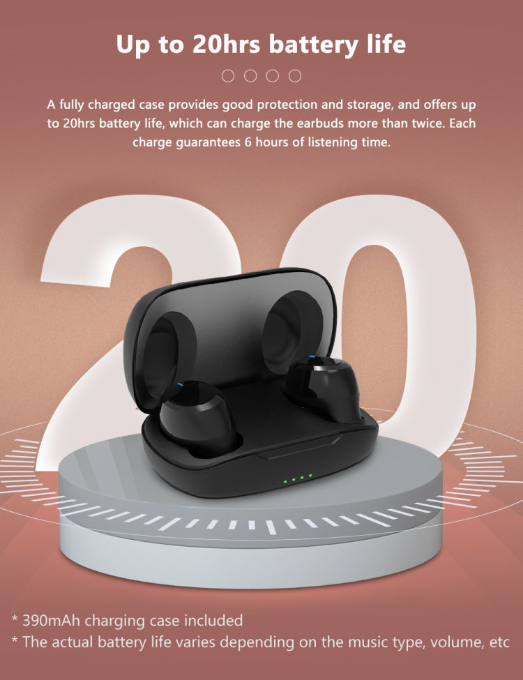 [HK Warehouse] Blackview AirBuds 1 TWS Noise Cancelling Wireless Bluetooth Earphone with Charging Box, Support Auto Pairing & Auto Play Music & Voice Assistant(Black)