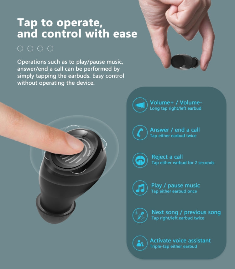 [HK Warehouse] Blackview AirBuds 1 TWS Noise Cancelling Wireless Bluetooth Earphone with Charging Box, Support Auto Pairing & Auto Play Music & Voice Assistant(Black)