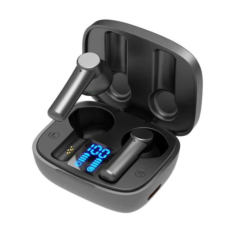 LB-8 Bluetooth 5.0 Stereo Wireless Bluetooth Earphone with Charging Box & LED Battery Display, Support Fingerprint Touch & Call & Voice Assistant & Switch Between Chinese and English
