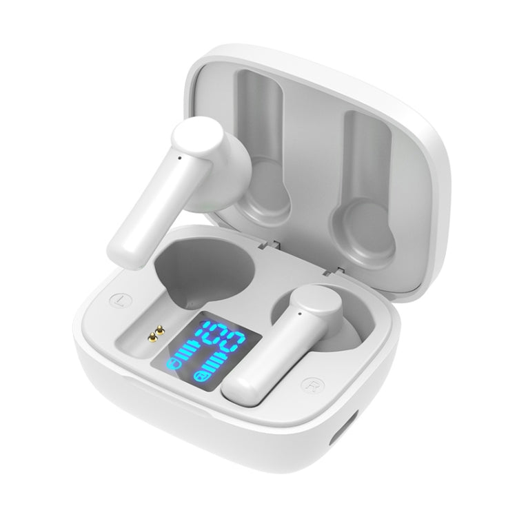 LB-8 Bluetooth 5.0 Stereo Wireless Bluetooth Earphone with Charging Box & LED Battery Display, Support Fingerprint Touch & Call & Voice Assistant & Switch Between Chinese and English