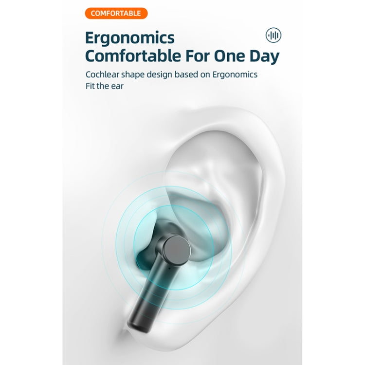 LB-8 Bluetooth 5.0 Stereo Wireless Bluetooth Earphone with Charging Box & LED Battery Display, Support Fingerprint Touch & Call & Voice Assistant & Switch Between Chinese and English