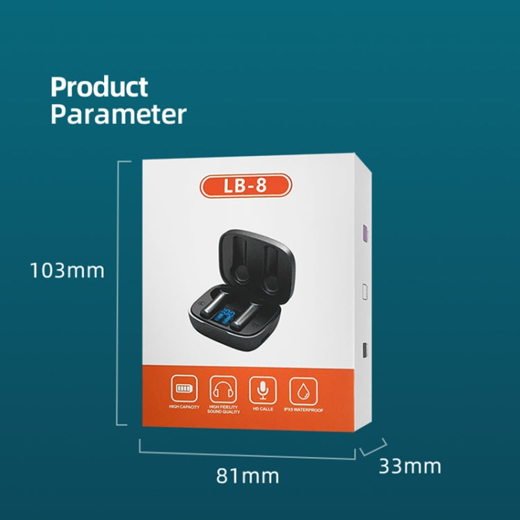LB-8 Bluetooth 5.0 Stereo Wireless Bluetooth Earphone with Charging Box & LED Battery Display, Support Fingerprint Touch & Call & Voice Assistant & Switch Between Chinese and English