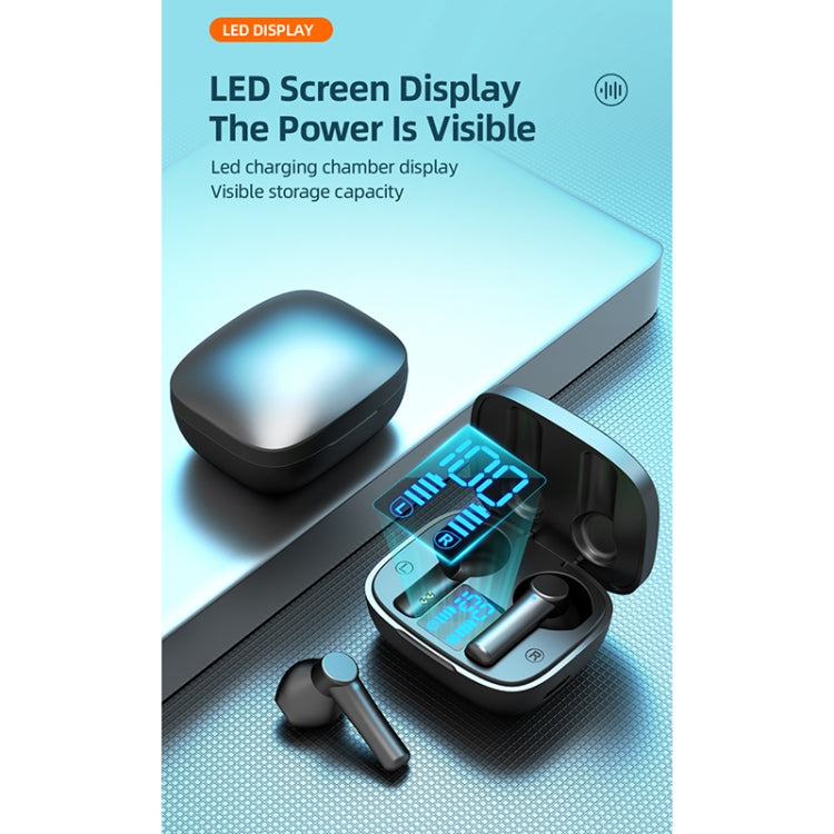 LB-8 Bluetooth 5.0 Stereo Wireless Bluetooth Earphone with Charging Box & LED Battery Display, Support Fingerprint Touch & Call & Voice Assistant & Switch Between Chinese and English