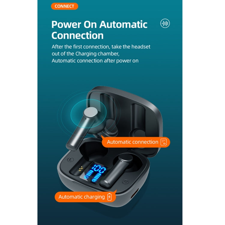 LB-8 Bluetooth 5.0 Stereo Wireless Bluetooth Earphone with Charging Box & LED Battery Display, Support Fingerprint Touch & Call & Voice Assistant & Switch Between Chinese and English