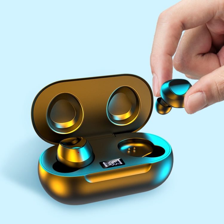 R185 Bluetooth 5.0 TWS Digital Display Wireless Bluetooth Earphone with Charging Box, Support Touch & Siri & Battery Display & Wireless Charging