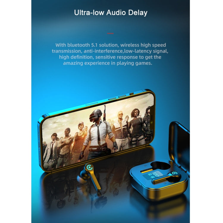 ES1 Bluetooth 5.1 TWS Digital Display Touch Wireless Bluetooth Earphone with Charging Box