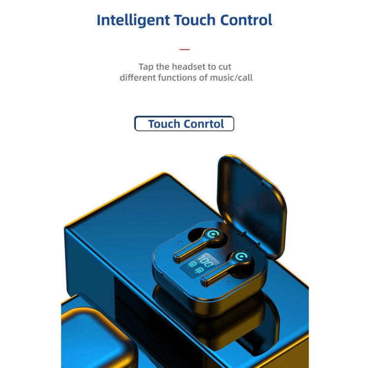 ES1 Bluetooth 5.1 TWS Digital Display Touch Wireless Bluetooth Earphone with Charging Box
