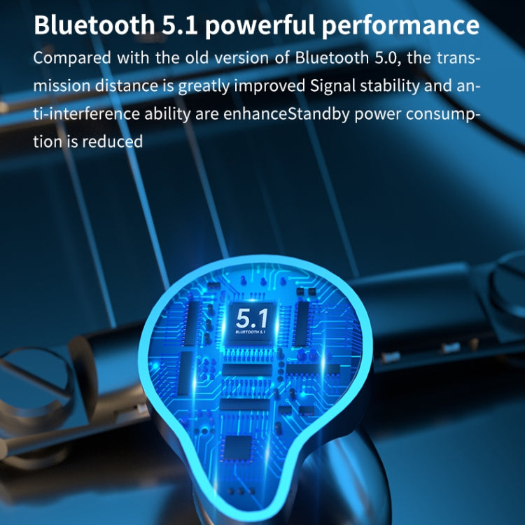 C10 Bluetooth 5.1 TWS Digital Display Wireless Bluetooth Earphone with Charging Box, Support Touch & Siri & Battery Display
