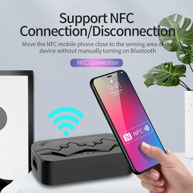 M23 2 in 1 NFC Bluetooth 5.0 Adapter Bluetooth Audio Receiver Transmitter, Support TF Card & U Disk & Hands-free Call