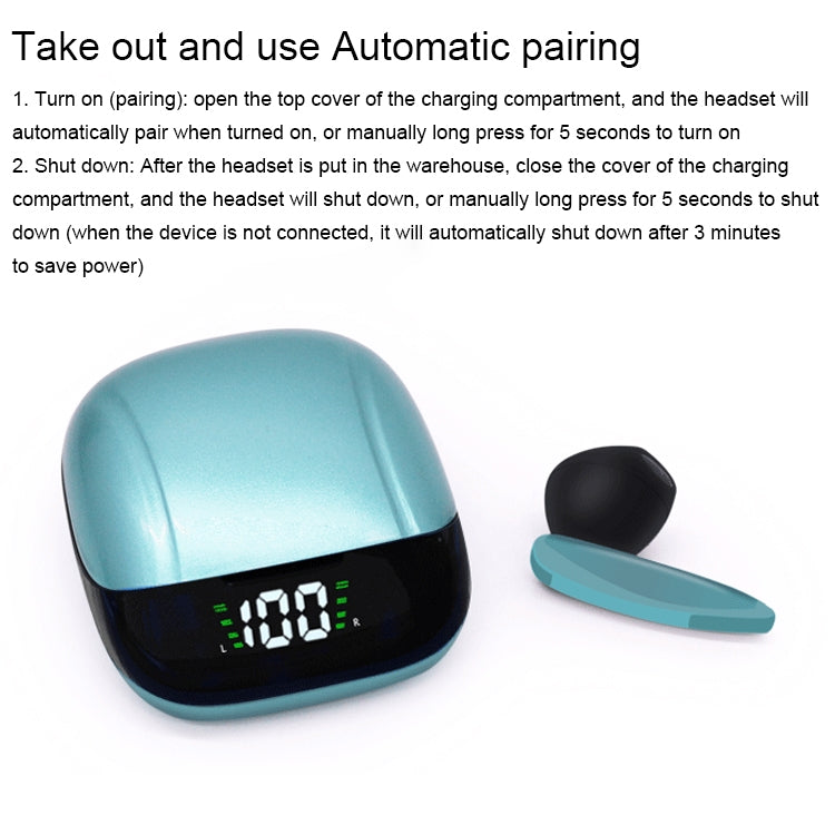 V58 Bluetooth 5.0 TWS Digital Display Sports Bluetooth Earphone