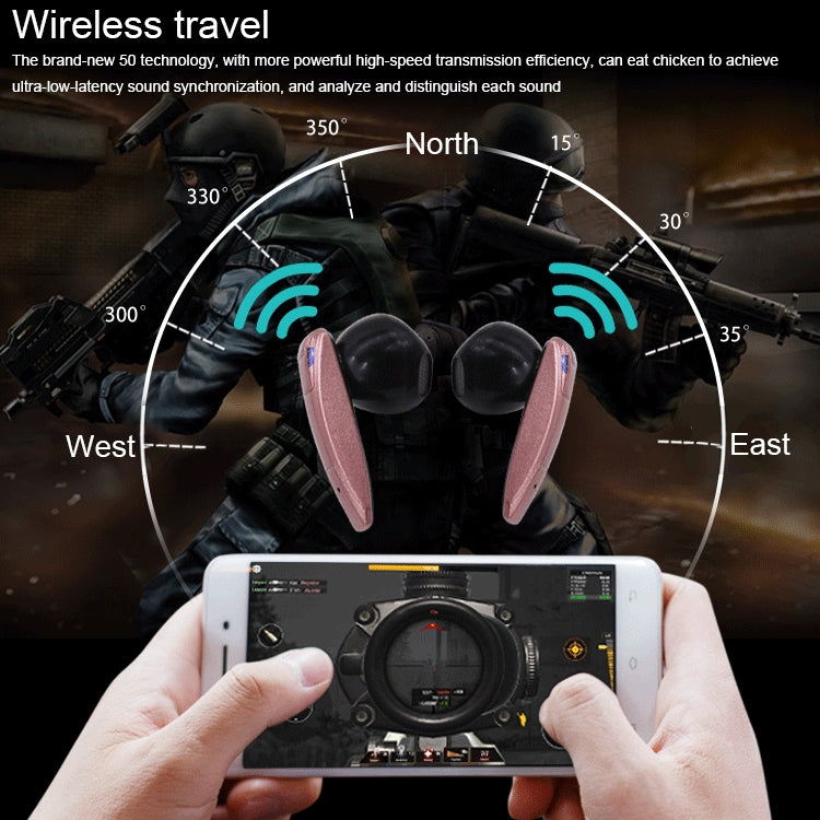 V58 Bluetooth 5.0 TWS Digital Display Sports Bluetooth Earphone