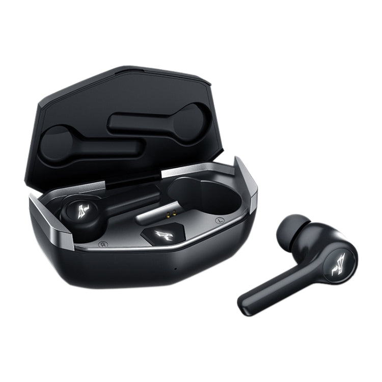 GX501 Bluetooth 5.0 True Wireless Gaming Bluetooth Earphone, Wireless Charging Version (Black)