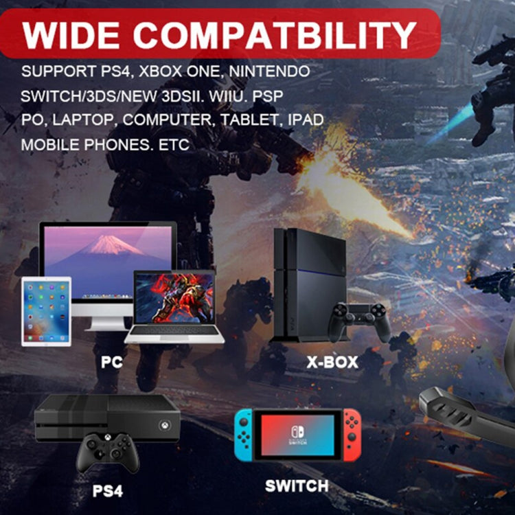 J1 PC Computer E-sports Gaming RGB Light Stereo Wired Headset with Microphone