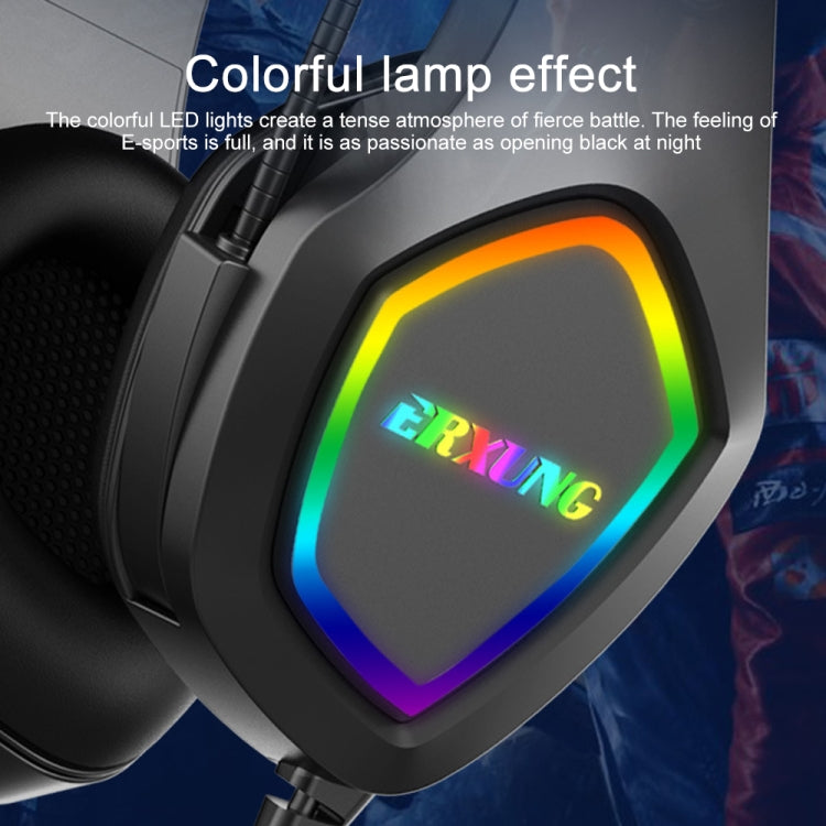 J20 PC Computer E-sports Gaming RGB Light Wired Headset with Microphone (Black)