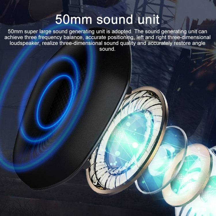 J20 PC Computer E-sports Gaming RGB Light Wired Headset with Microphone (Black)