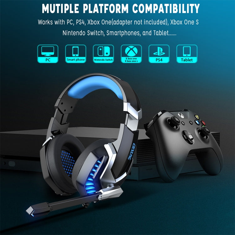 J30 PC Computer E-sports Gaming Lighting Wired Headset with Microphone