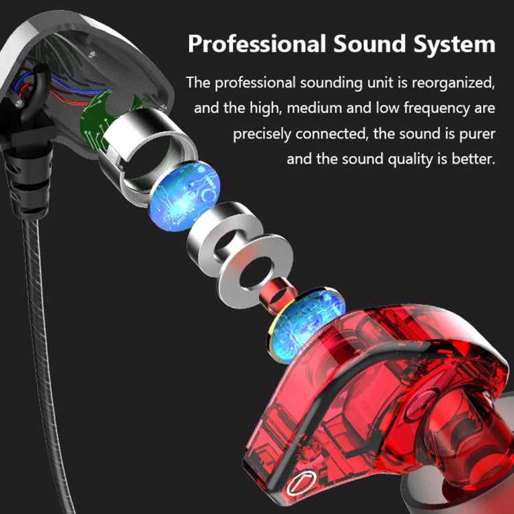 S2000 3.5mm Interface E-sports Chicken Game Wired Earphone with Wire-controlled Microphone