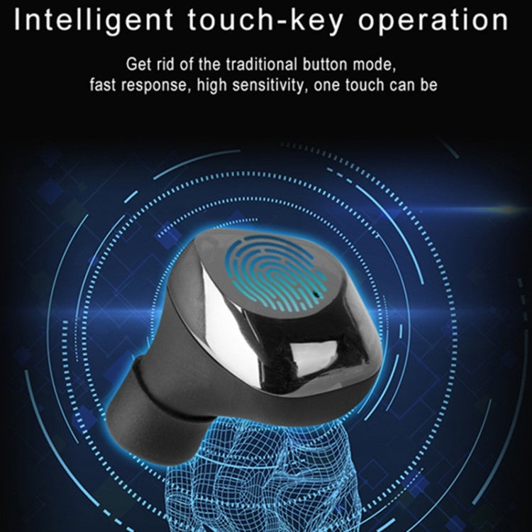 X26 DC 5V TWS IPX7 Waterproof Bluetooth 5.0 Wireless Touch Bluetooth Earphone with Charging Box, Support HD Call(Grey)